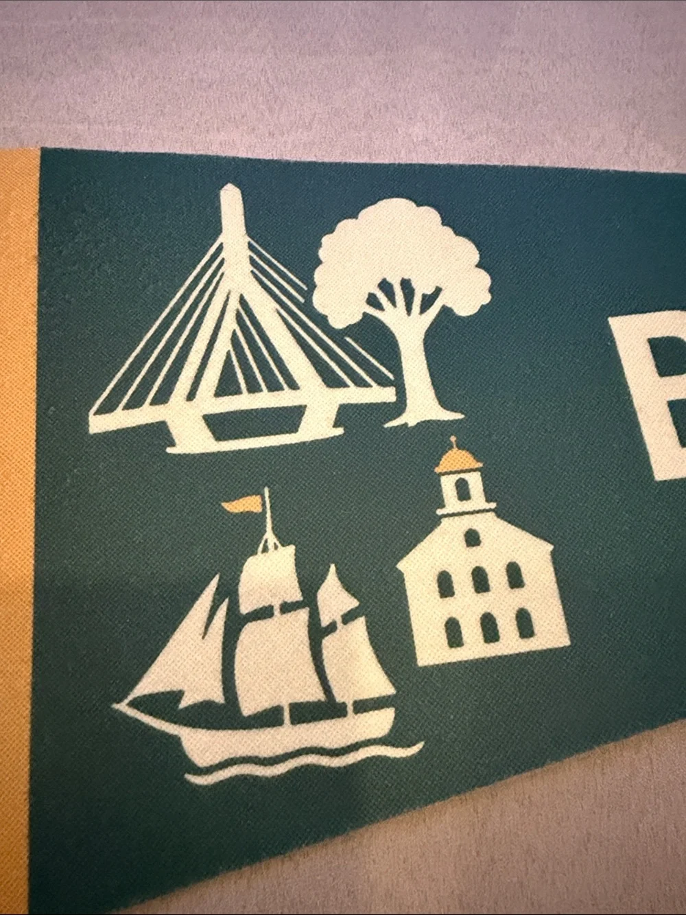Boston Green and Gold Decorative Pennant Wall Decor